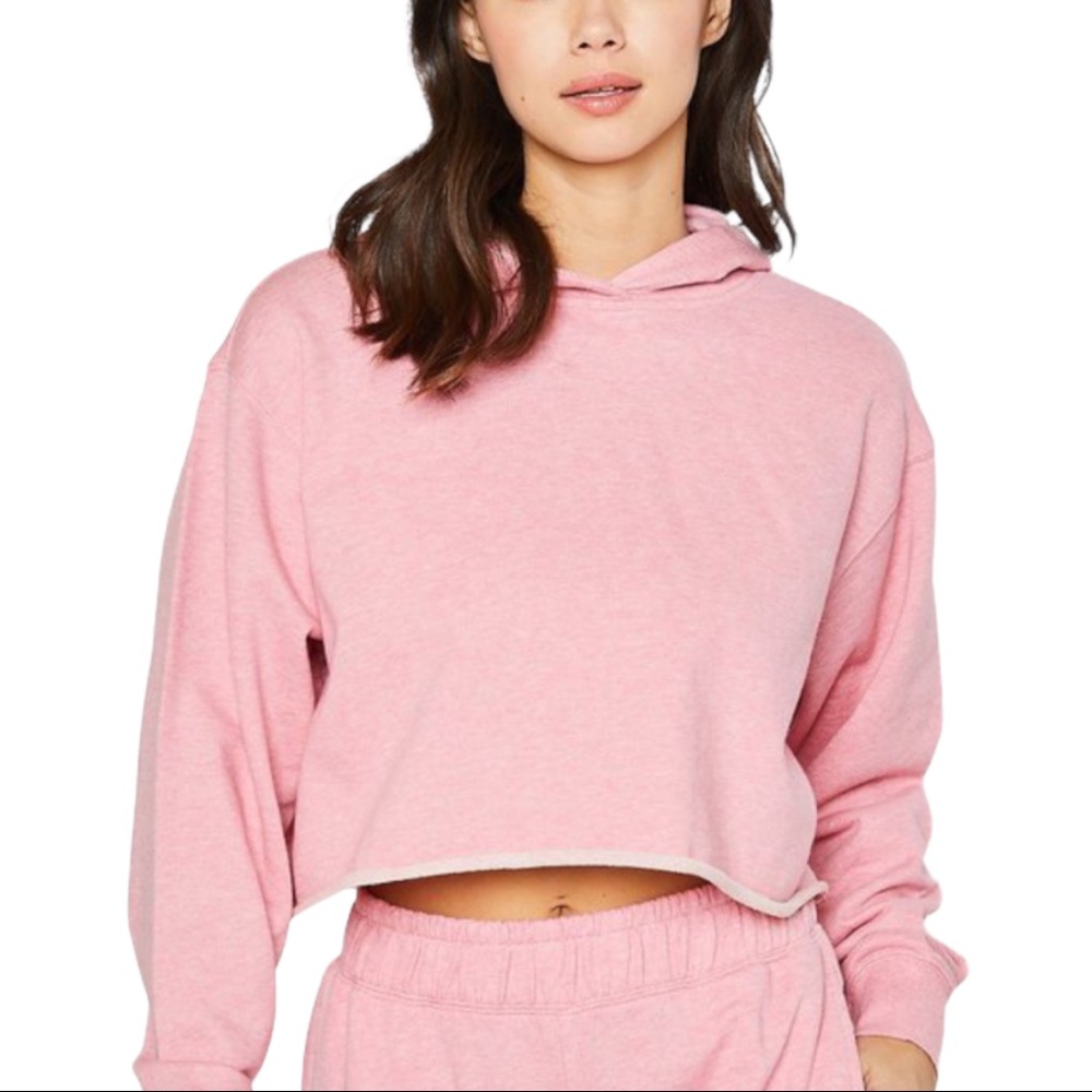 NWOT REFLEX‎ Strawberry Pink Cropped Hoodie. Size Small